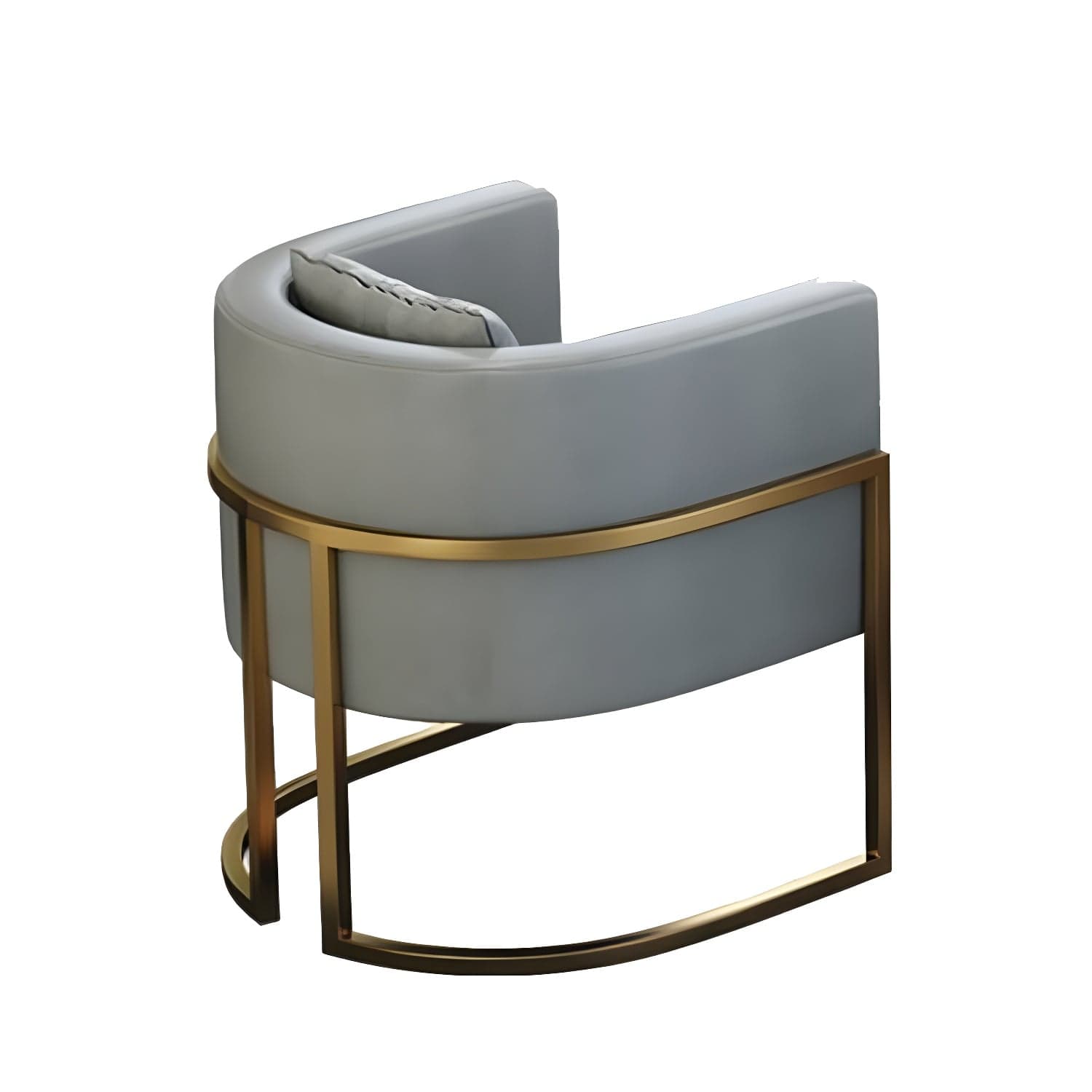 Parsons Arm Chair Leather Indoor Dining Chair with Gold Frame thumbnail 4