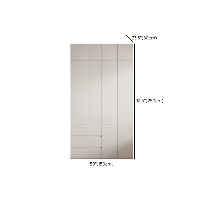 White Modish Manufactured Wood Armoire Cabinet with Soft Close Drawer, Soft Close Door, Interior Shelves, and Clothing Rod thumbnail 21