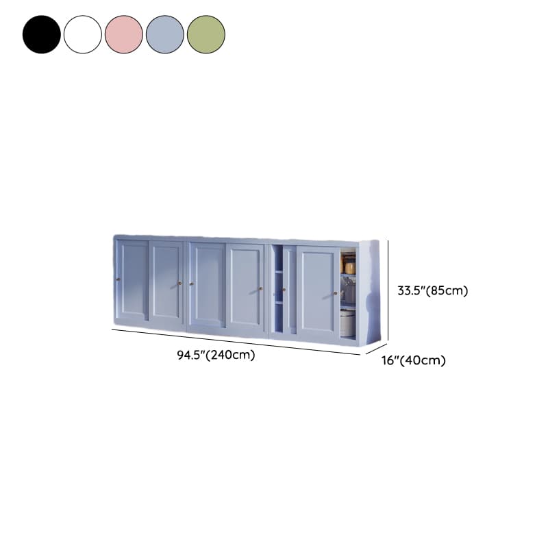 Simple Standard/Wide Sideboard with Metal Countertop, Pantry Hutch, Sliding Doors and Adaptable Shelf thumbnail 12