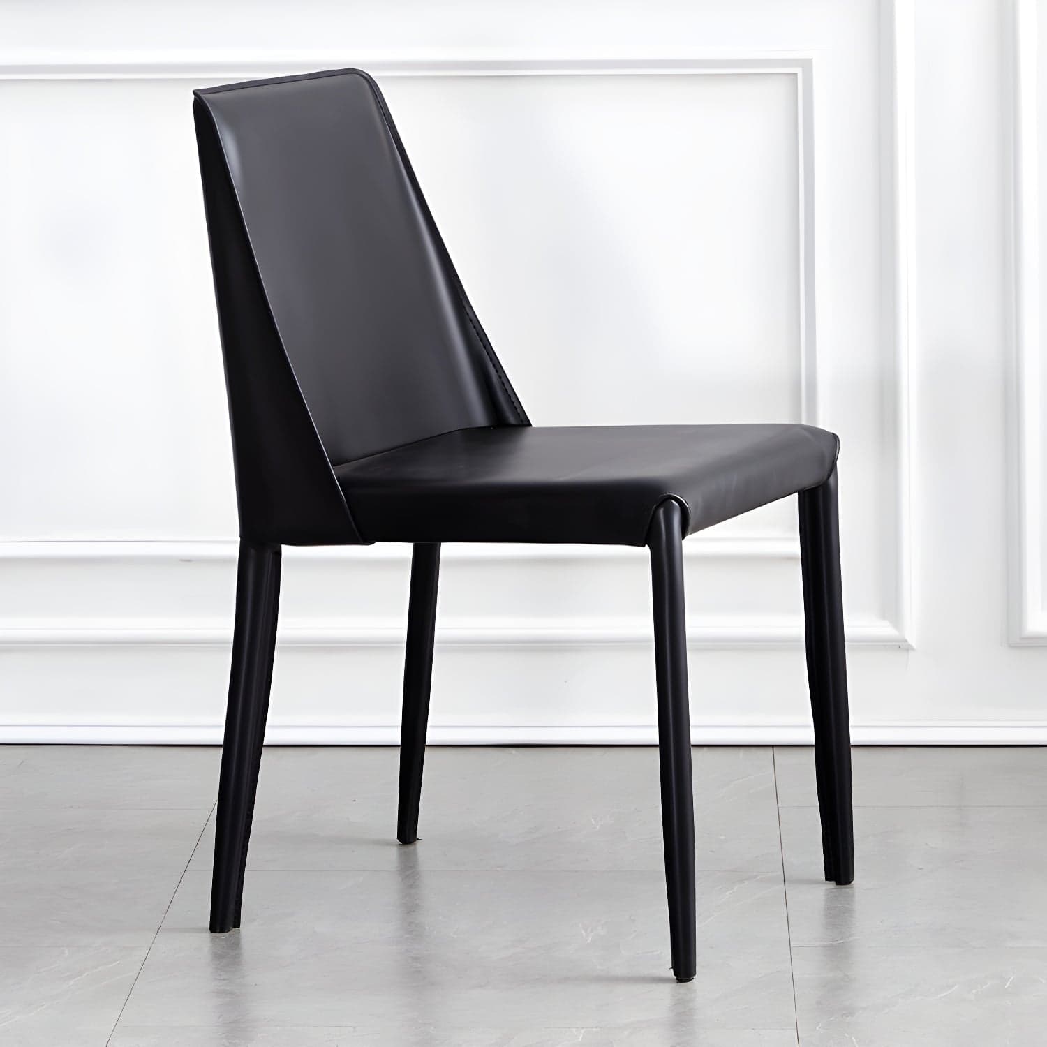 Modern Metal Dining Room Chairs Armless Leather Dining Chair for Restaurant thumbnail 1