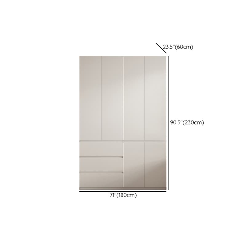 White Modish Manufactured Wood Armoire Cabinet with Soft Close Drawer, Soft Close Door, Interior Shelves, and Clothing Rod thumbnail 23