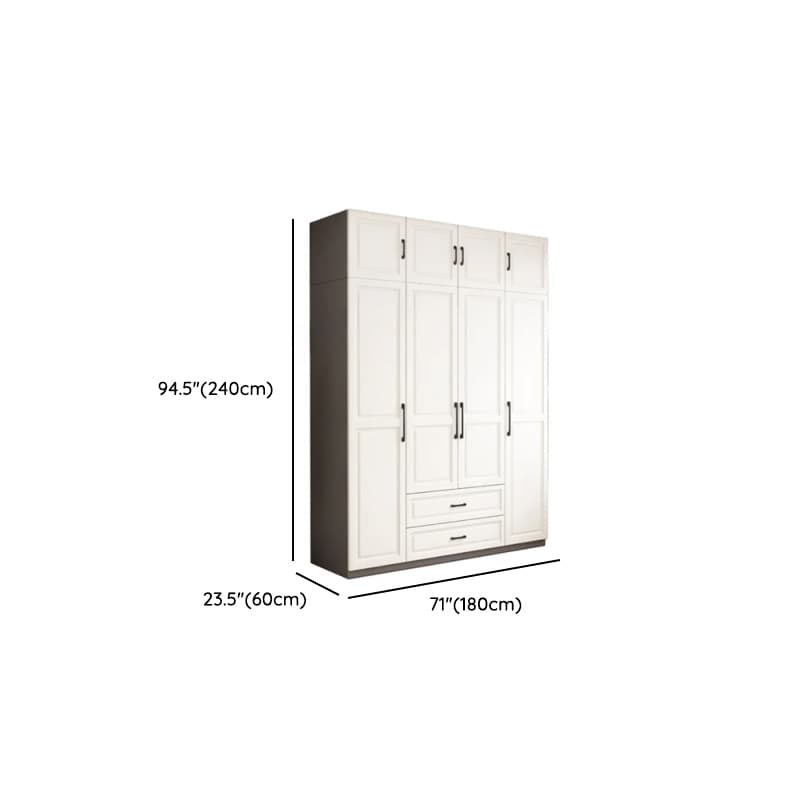 Chalk Minimalist Manufactured Wood Cabinet Armoire with 2-Drawer, Soft Close Door, Interior Shelves, and Clothing Rod thumbnail 20
