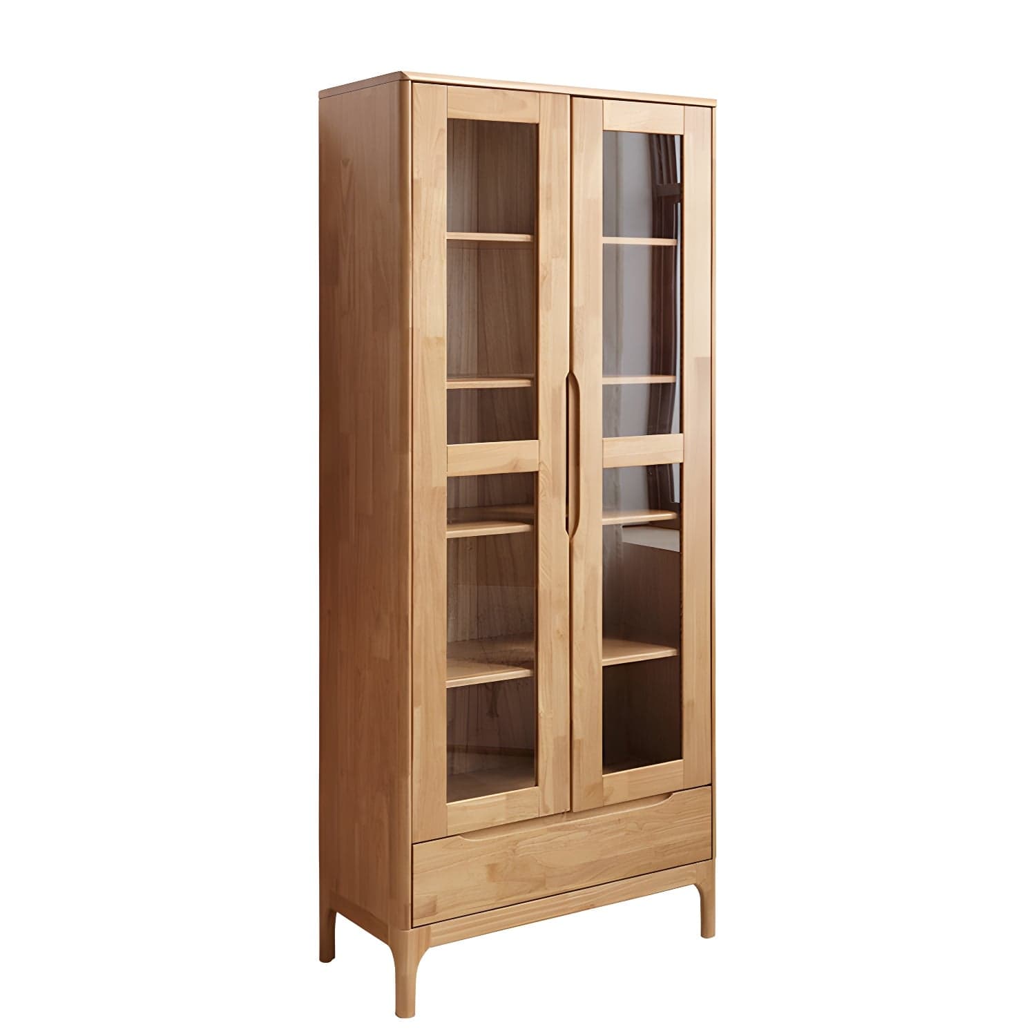 Glass Door Accent Cabinet 76.77" Tall Wood Cabinet with Drawers thumbnail 5