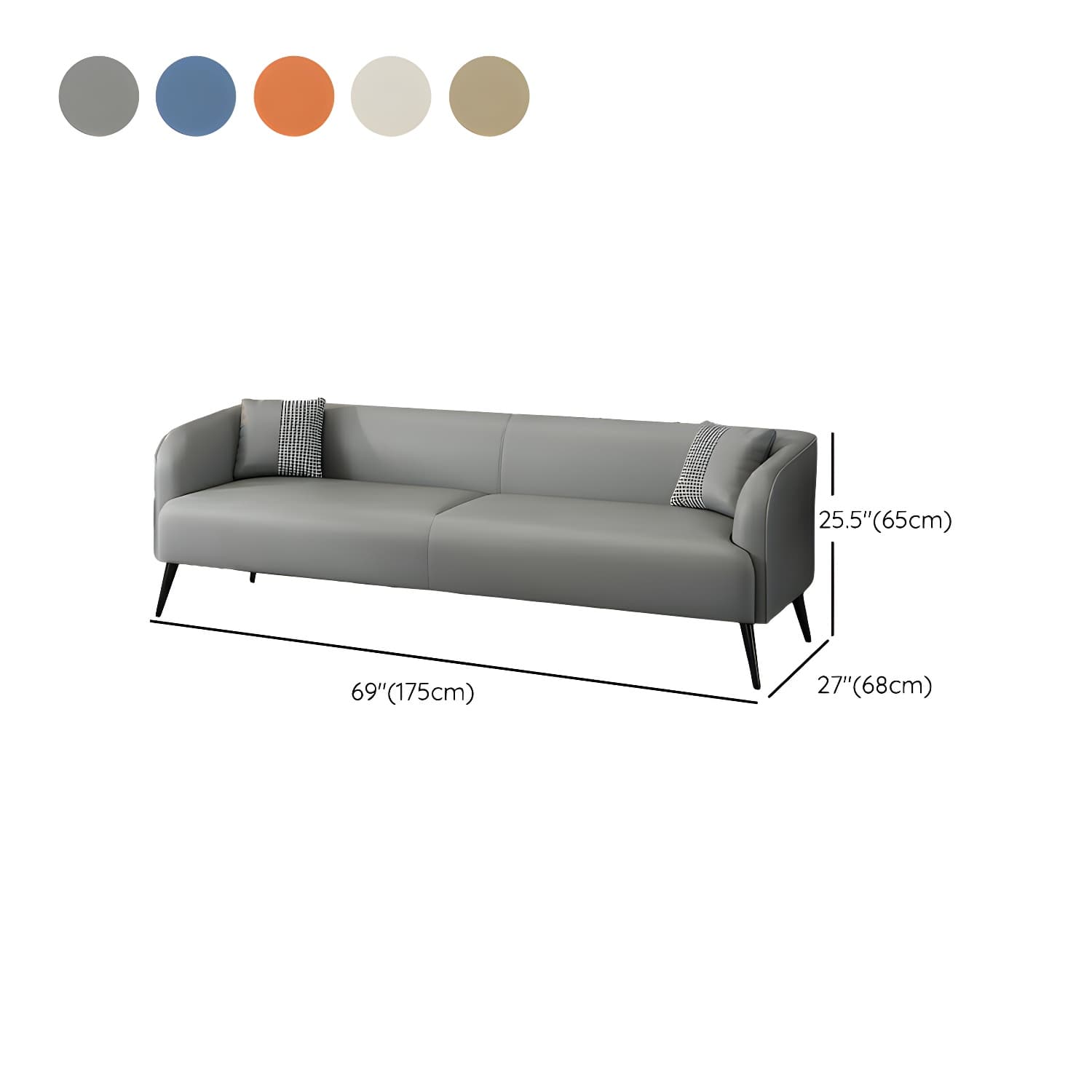 3-Seater Modern 69" L Standard Sofa with Tight Back for Living Room thumbnail 19