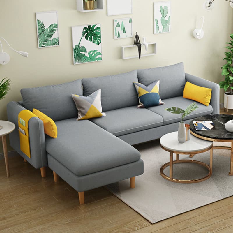 Modern Simple Style L-Shape Natural Wood Reversible Corner Sectional for Living Space thumbnail 16
