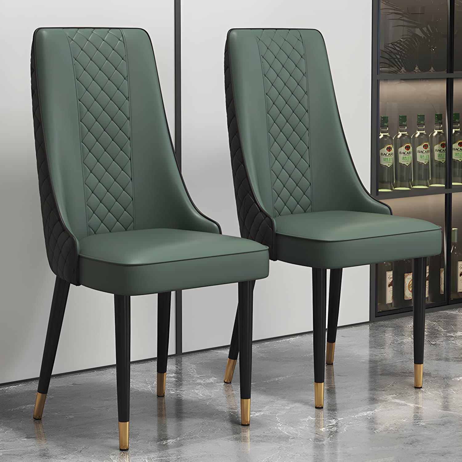 Glam Style Side Chair Leather Parsons Indoor Dining Chair for Living Room thumbnail 12