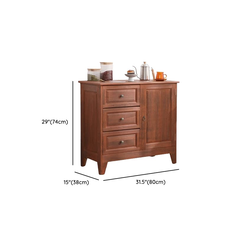 Traditional Wood Server in Espresso with 3 Drawers/4 Drawers/6 Drawers, Cabinet & One Internal Shelf/2 Shelves Included/Not Included thumbnail 20