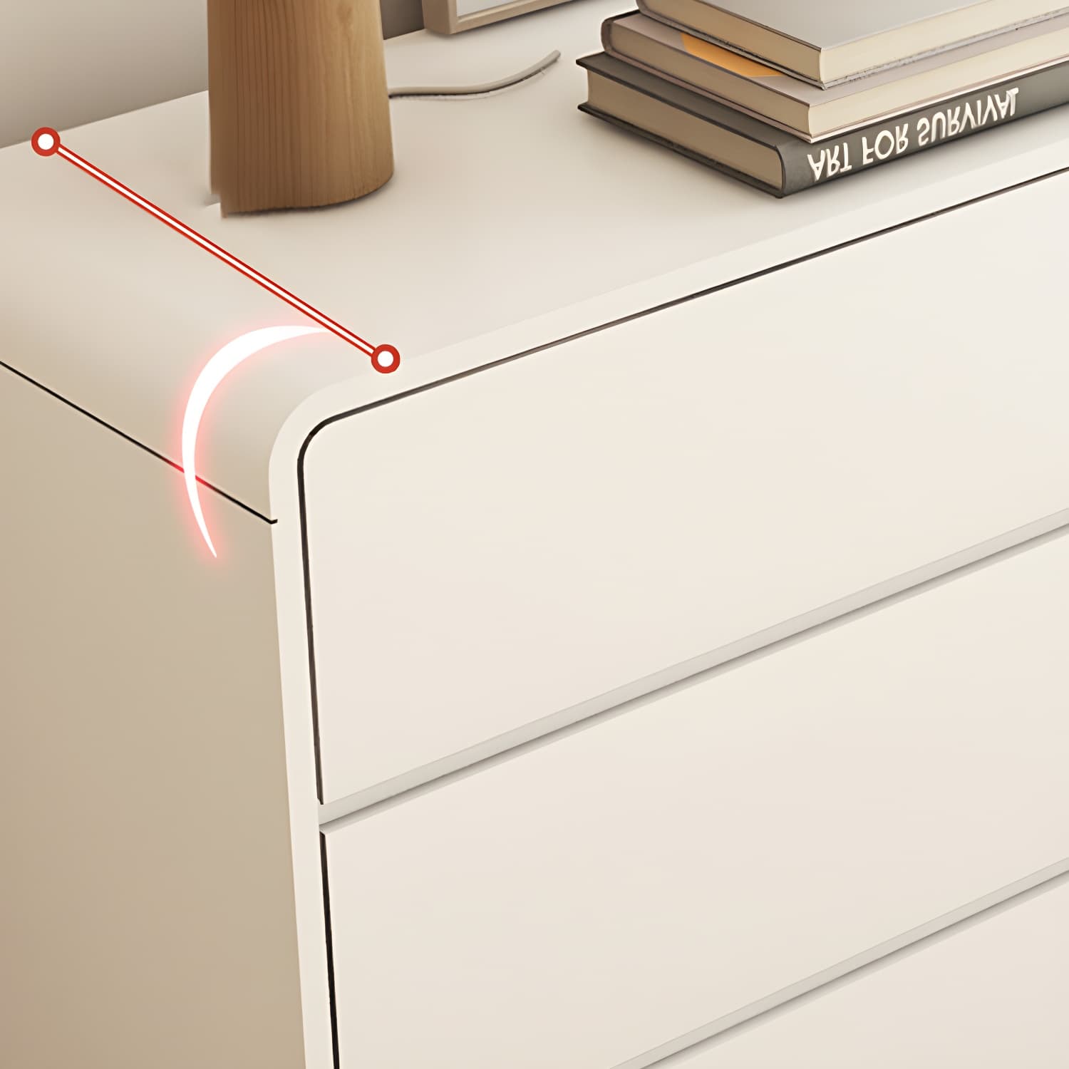 Modern White Double Dresser with Drawers and Soft Close Glides thumbnail 6