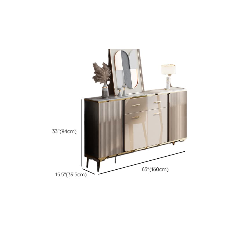 Luxury Off White Sideboard with Faux Marble Countertop and Standalone Design thumbnail 17