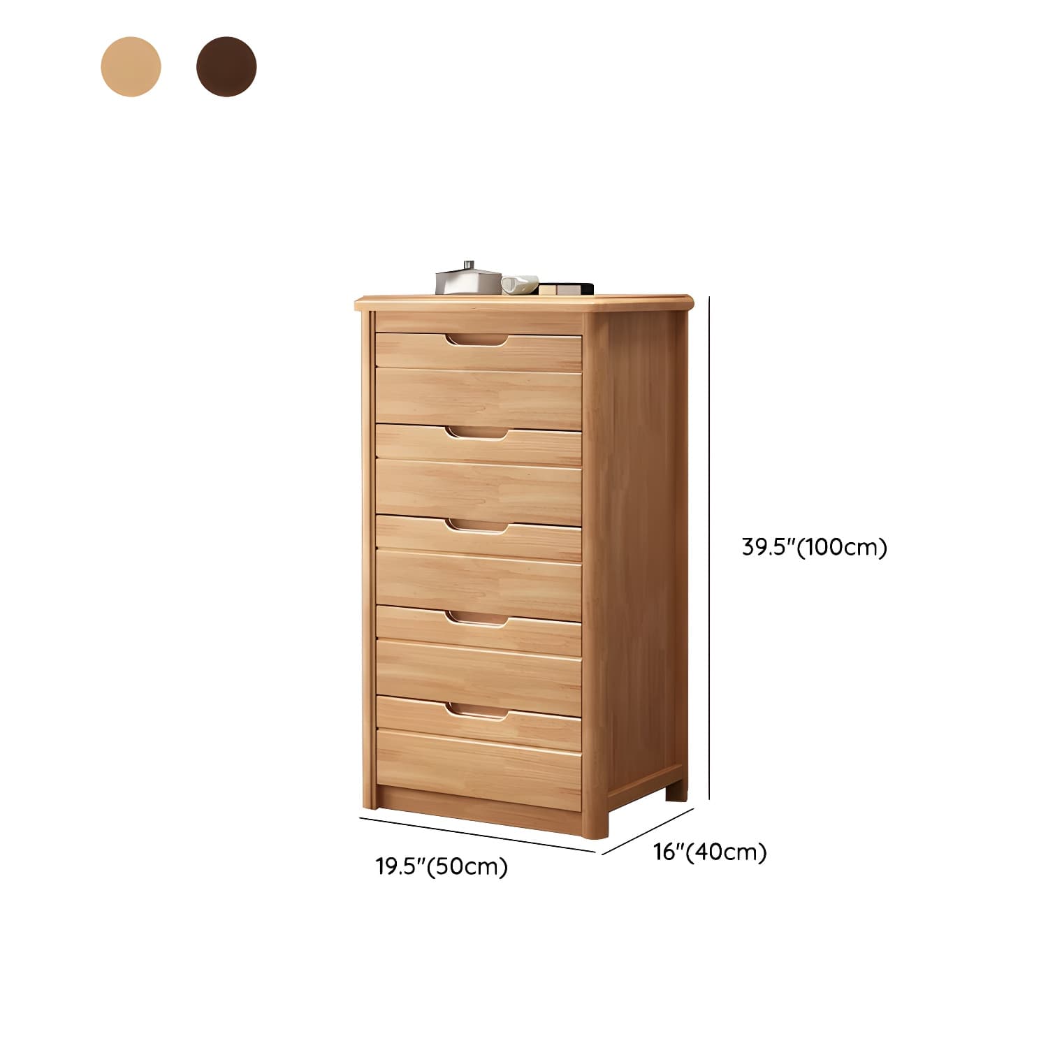 Traditional Wood Dresser with Drawers in Narrow Design and Rubberwood Material thumbnail 20