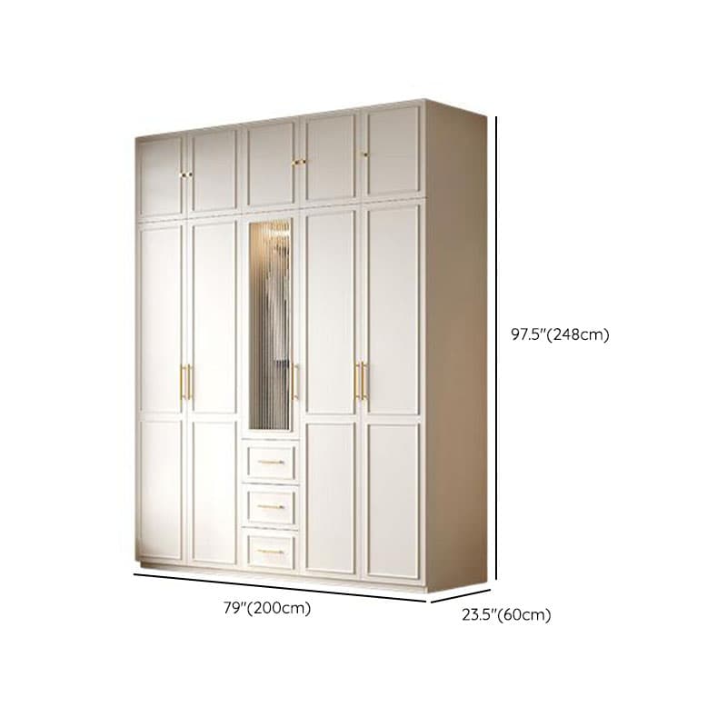 Modern Manufactured Wood Standalone Almirah with Soft Close Drawer, Soft Close Door, Interior Shelves, and Hanging Rod thumbnail 24