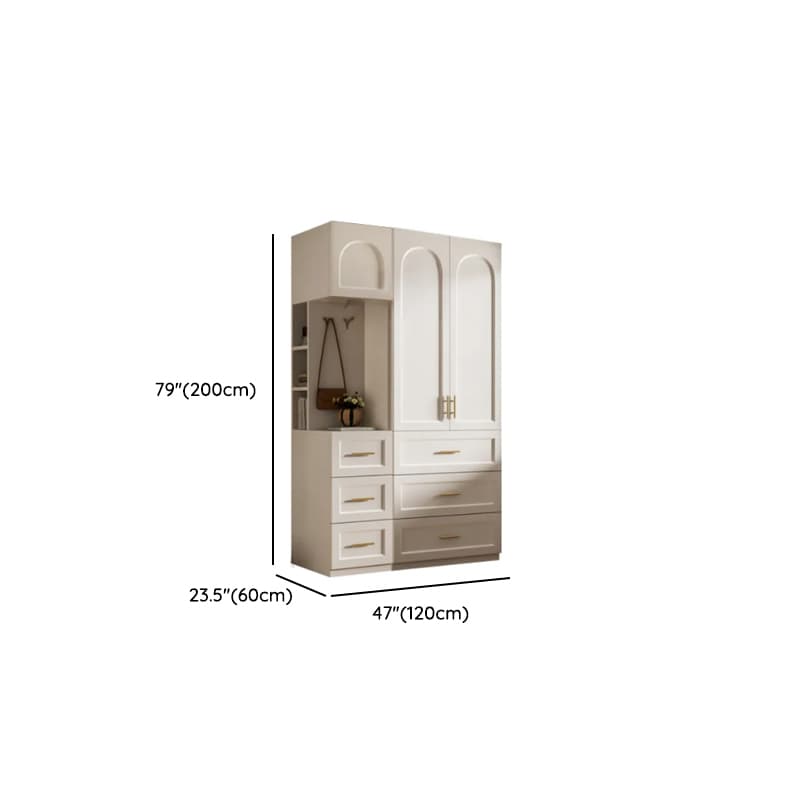 Chalk Modish Laminate Wardrobe Closet with Soft Close Drawer, Soft Close Door, Interior Shelves, and Clothing Rod thumbnail 15