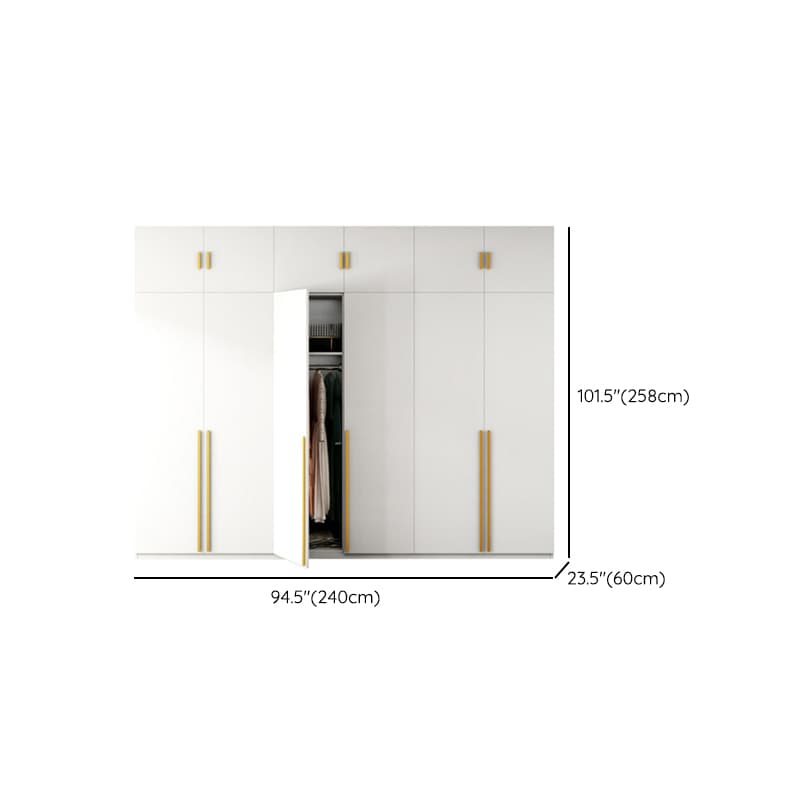 Simple Lumber White Wardrobe Armoire with Interior Shelves & Clothing Rack & Soft Close Drawer & Soft Close Door thumbnail 25
