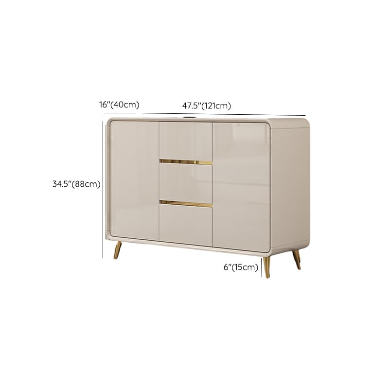 Elegant Wood Buffet with 3 Drawers and Cabinets for Kitchen Storage thumbnail 9