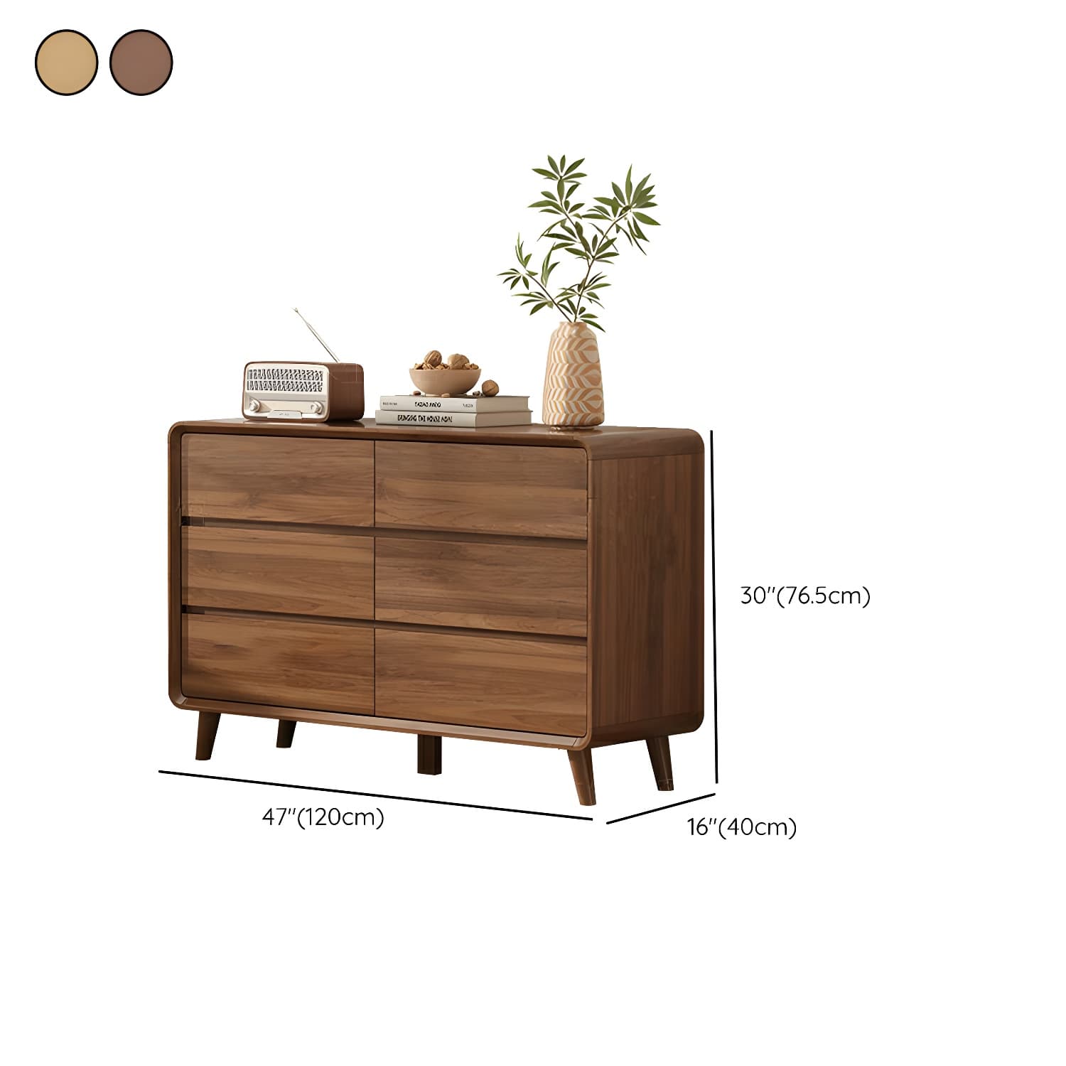 Drawers Included Rubber Wood Chest Brown Wood Grain Design for Home - image 14