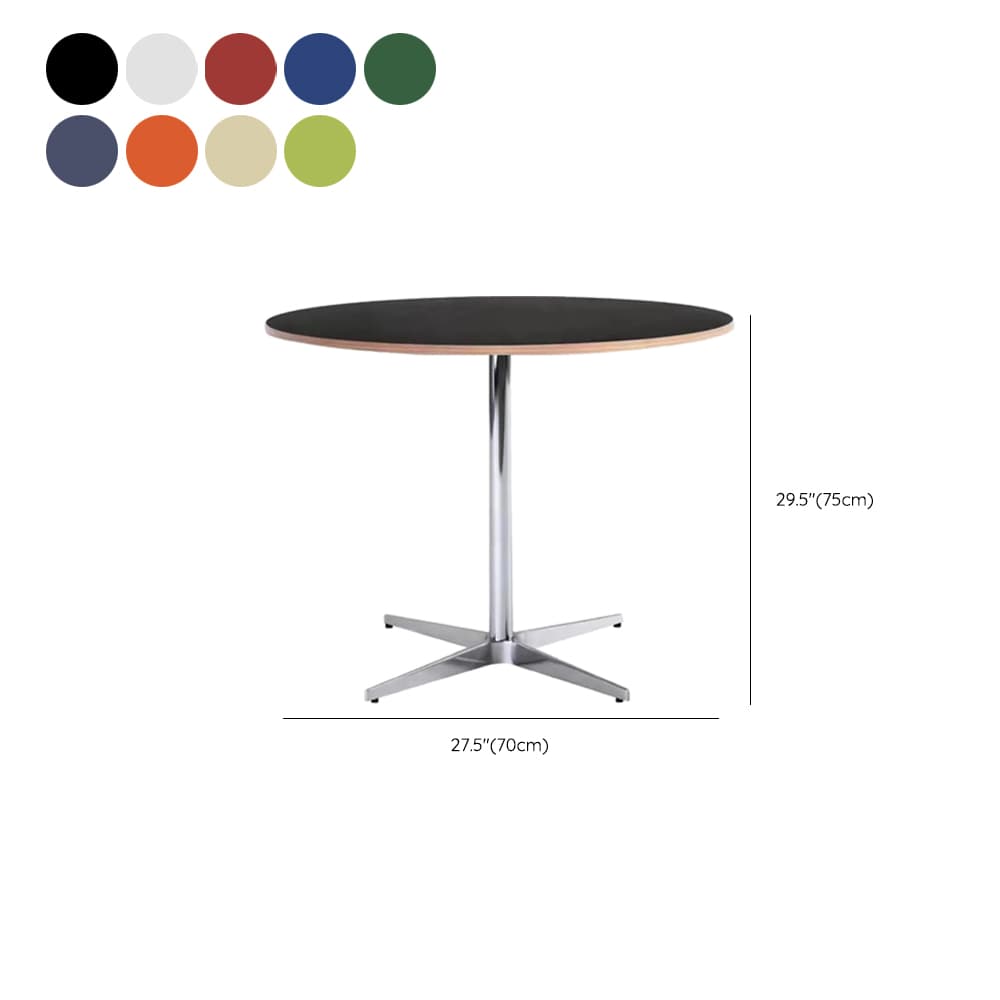 Trendy Orbicular Dining Table with Timber Top, Fixed Table Mechanism in Cerulean/Green/Apricot Color thumbnail 17