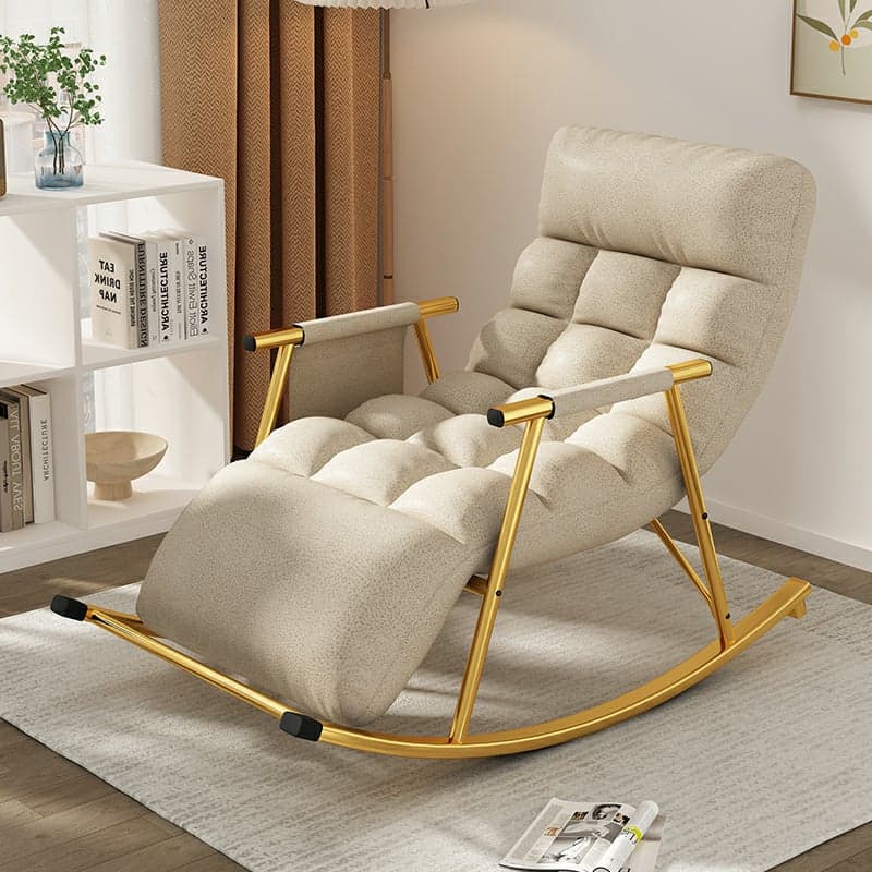 Chic Indoor Modern Rocking Chair - Upholstered, with Tuft and Track Arms, Seats One thumbnail 1