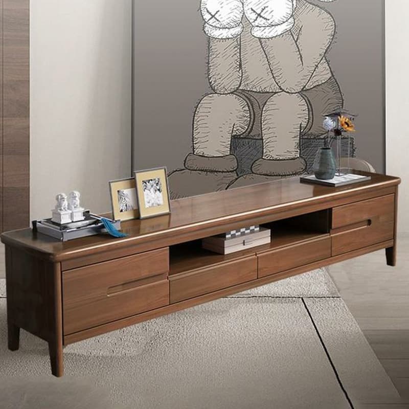 Scandinavian TV Stand with Low Height & Wood Material & 2 Drawers thumbnail 5