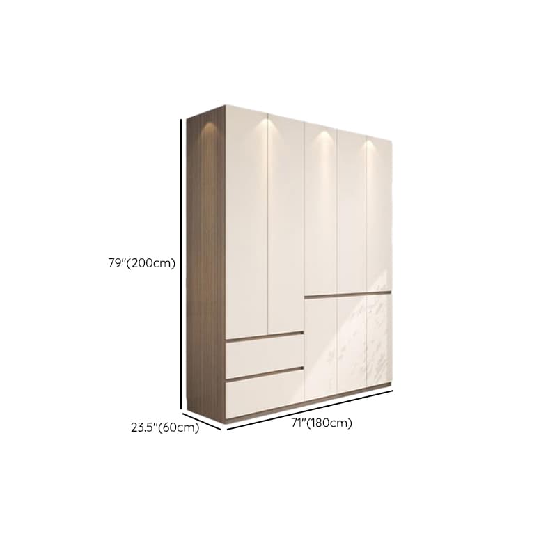 White Modish Manufactured Wood Independent Armoire Cabinet with Soft Close Drawer, Soft Close Door, and Interior Shelves thumbnail 10