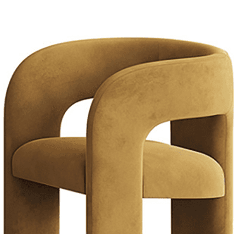Soft-pile Fabric Upholstered Secure Outlined Arm Chair with Curved Back and Dark Blue/Light Green/Blush Legs in a Nordic Style thumbnail 22