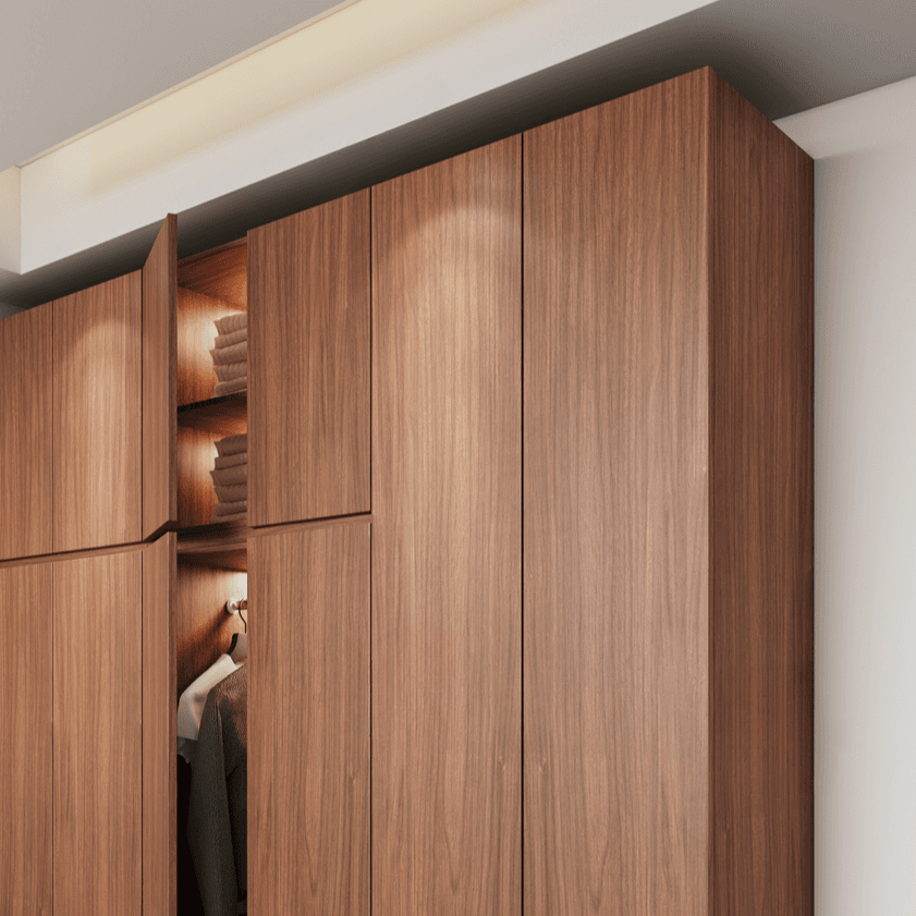 Acorn Minimalist Natural Wood Independent Wardrobe Closet with Soft Close Drawer, Soft Close Door, and Interior Shelves thumbnail 5