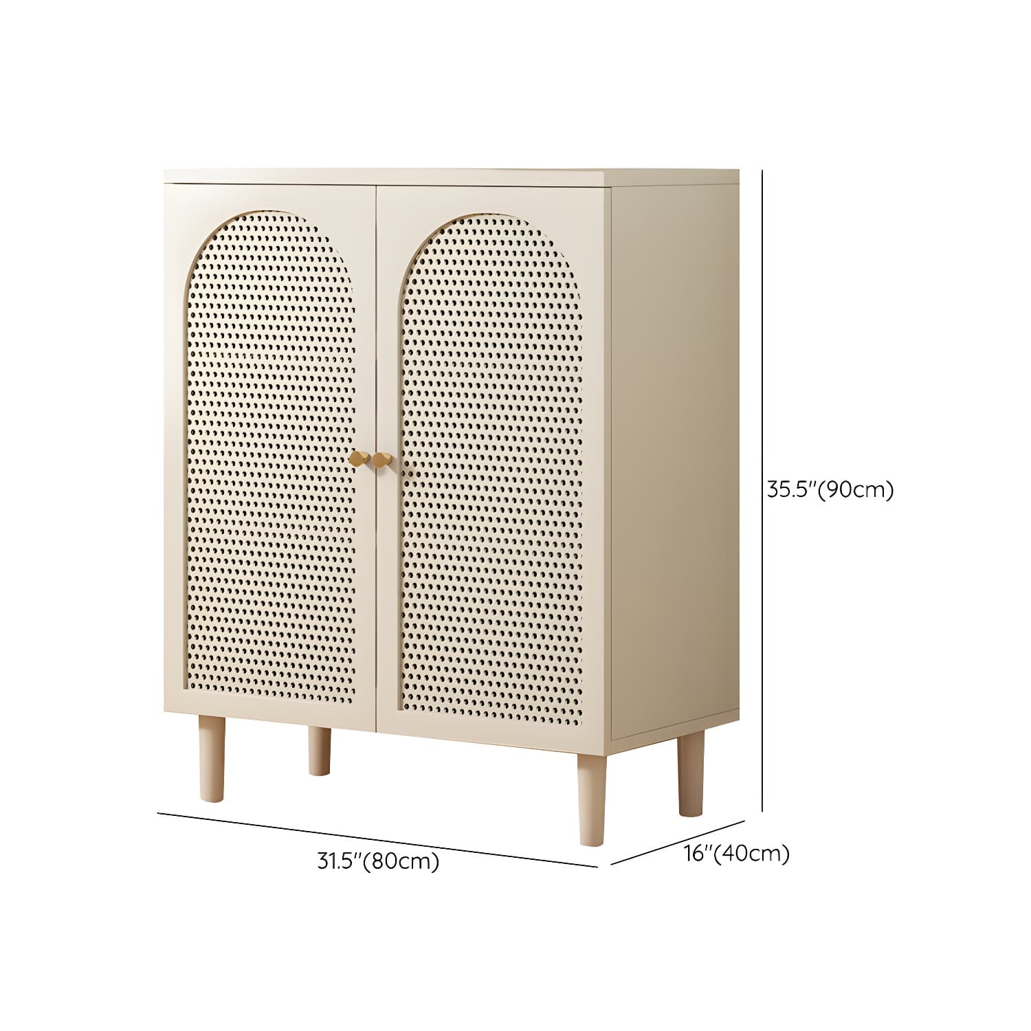 White Modern Wood Sideboard Credenza with Cabinets and Shelves Included thumbnail 15