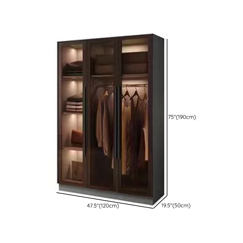 Ink Casual Lumber Wardrobe with Soft Close Door, Interior Shelves, and Hanging Rod thumbnail 13
