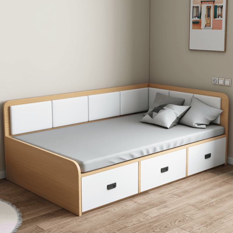 Solid Color Storage Included Bed with 3 Storage Boxes for Bedroom thumbnail 3