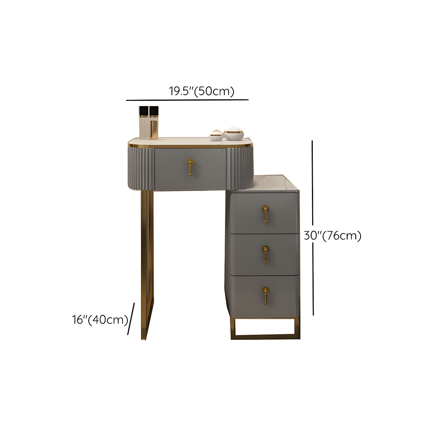 Contemporary Makeup Vanity Desk Table 29.9" H Bedroom Makeup Counter thumbnail 19