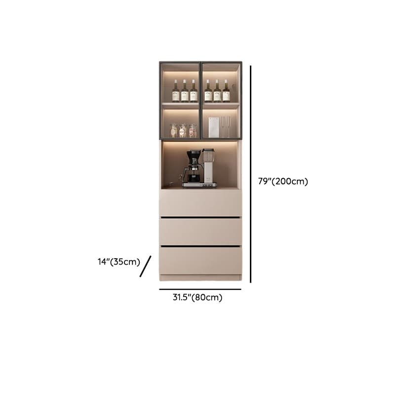 Wide/Standard/Narrow Modern Timber 3 Drawers 2 Shelves/3 Shelves/1 Shelf Glass Doors Pantry Hutch Sideboard thumbnail 27