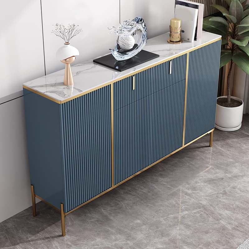 Glam Wood Sideboard Credenza with Cabinets and Drawers Assembly 40cm Width x 90cm Height - image 6