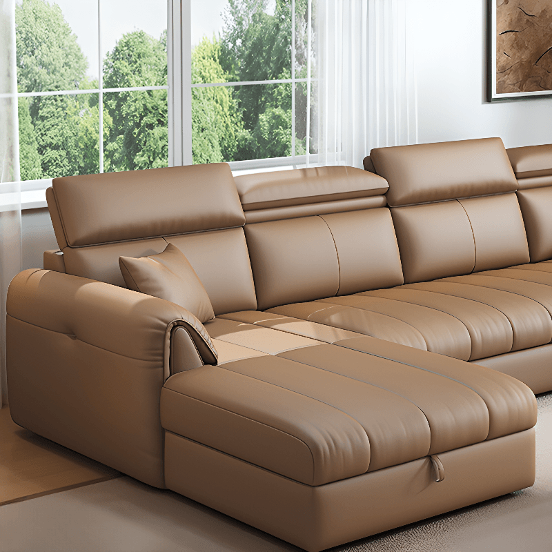 Coffee L-Shape/Straight Right Hand Facing/Horizontal Sofa Chaise/Convertible Sofa with Under-seat-storage for Seats 5/Seats 2/for 6 thumbnail 1