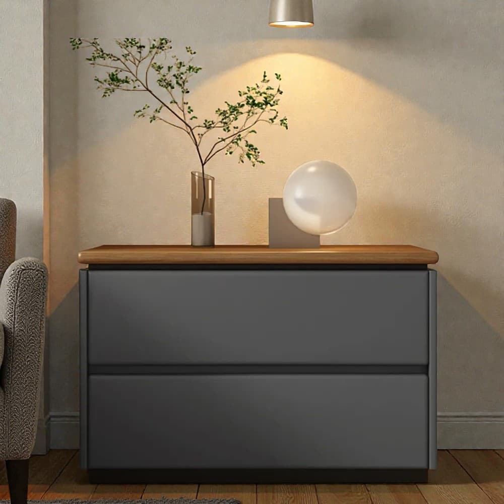 Modish 2 Tiers Drawer Storage Bedside Table with Laminate Countertop thumbnail 25