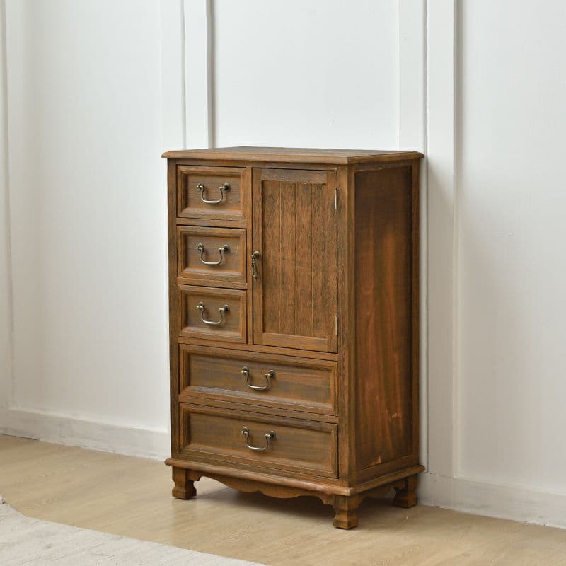 Coastal Style Storage Chest Solid Wood Countertop with Drawers and Doors thumbnail 3