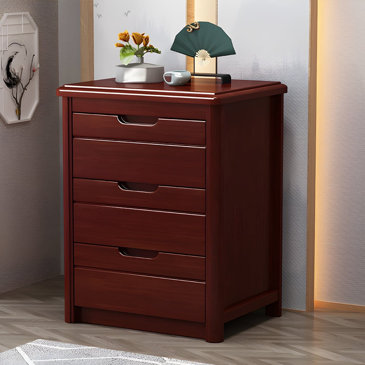 Bedroom Dresser Vertical Solid Wood Storage Chest with 3 / 4 / 5 Drawers - image 4
