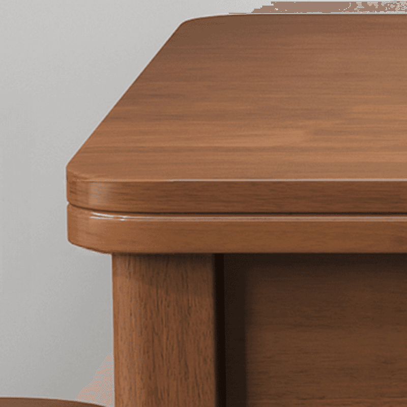 Square Fixed Dining Table Set with 4 Legs, a Wood Tabletop in Natural/Auburn/White, Back Chairs and Stool in a Simple Style thumbnail 9