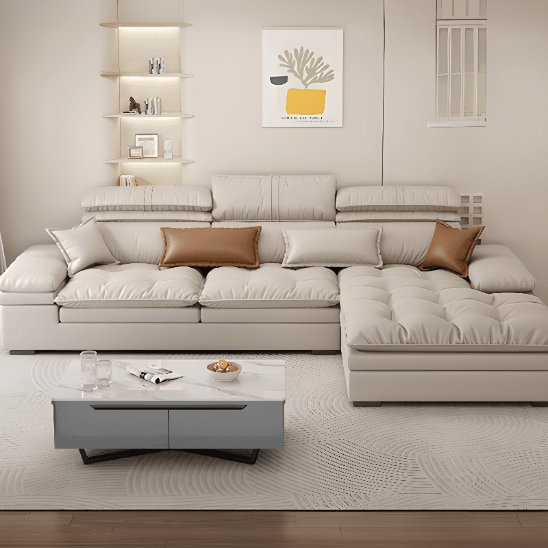 Comfortable L-Shape Corner Sectional Seats 5, Right Hand Facing with Down Seat Fill thumbnail 1