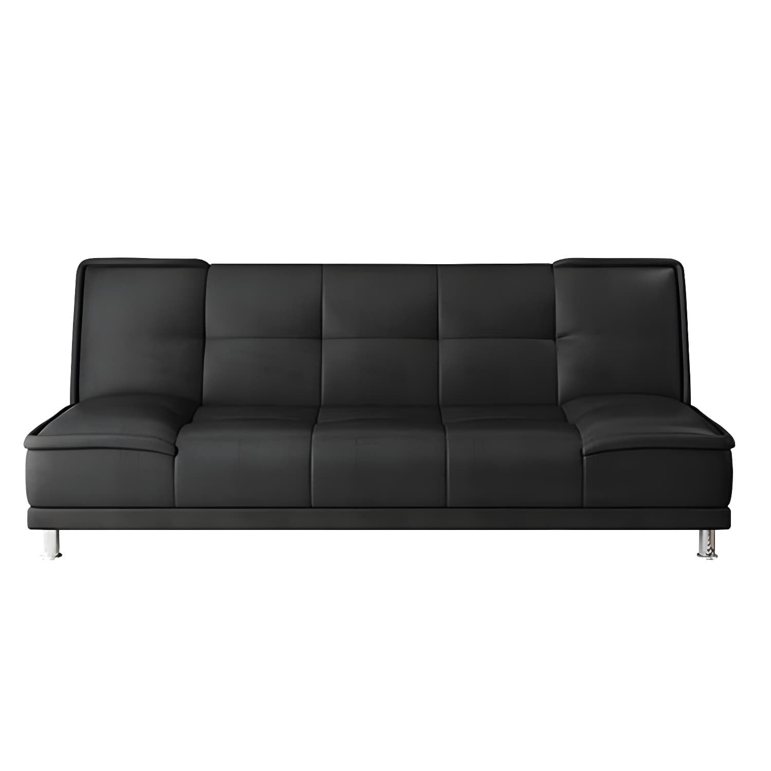 75"Modern Minimalist Armless Foldable Sleeper Leather Settee thumbnail 10