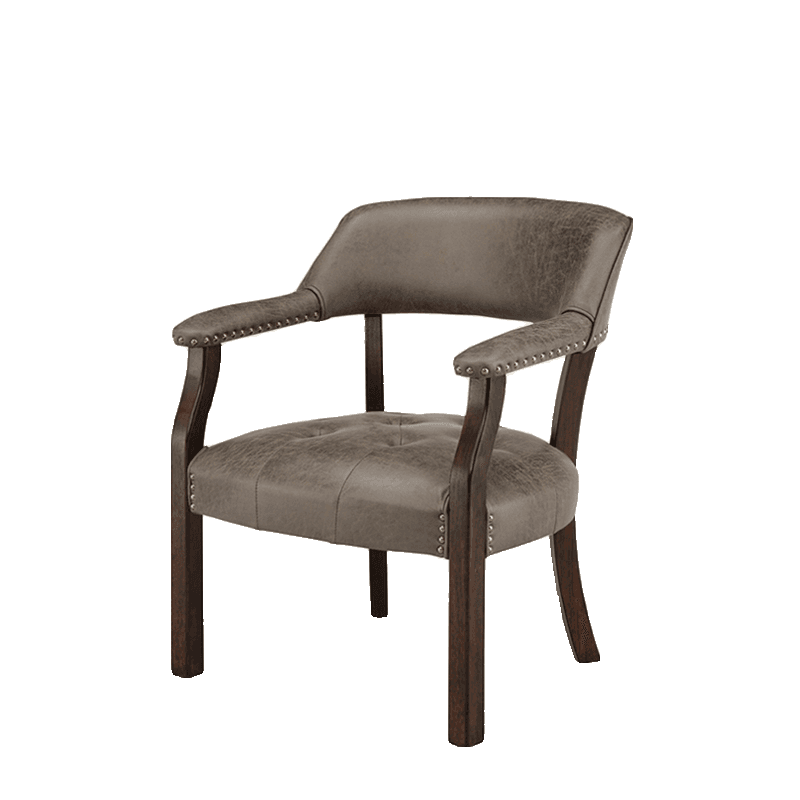 Sturdy Dining Room Arm Chair with Rollers, Decorative Nailhead, and Outlined Frame thumbnail 5