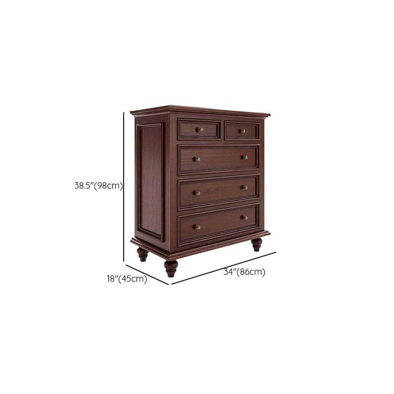 Cocoa Casual Ash Wood Double Dresser/Lingerie Chest with 9/8/6 Drawers, Horizontal/Vertical thumbnail 18