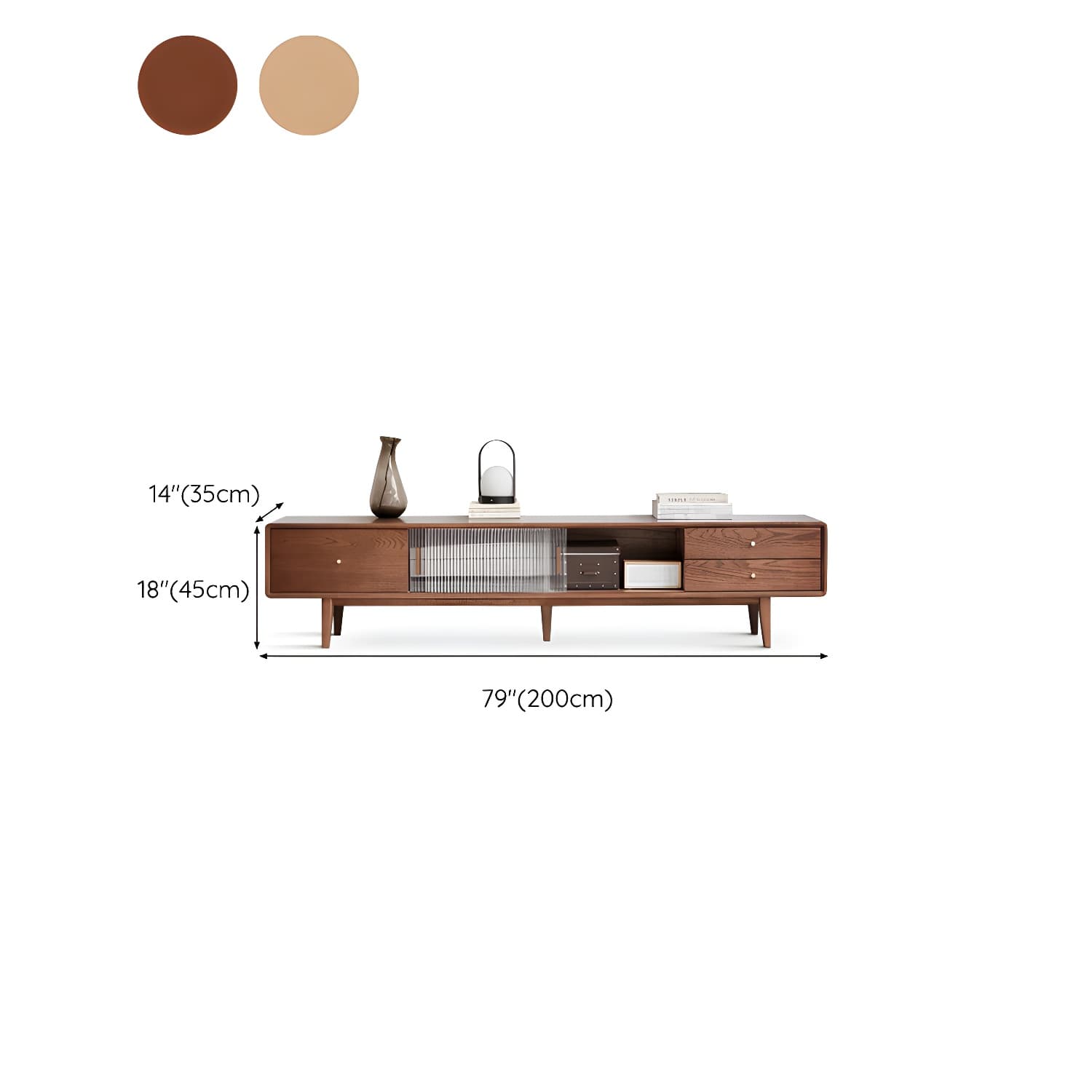 Scandinavian TV Stand with Low Height and the Cabinet Storage thumbnail 19