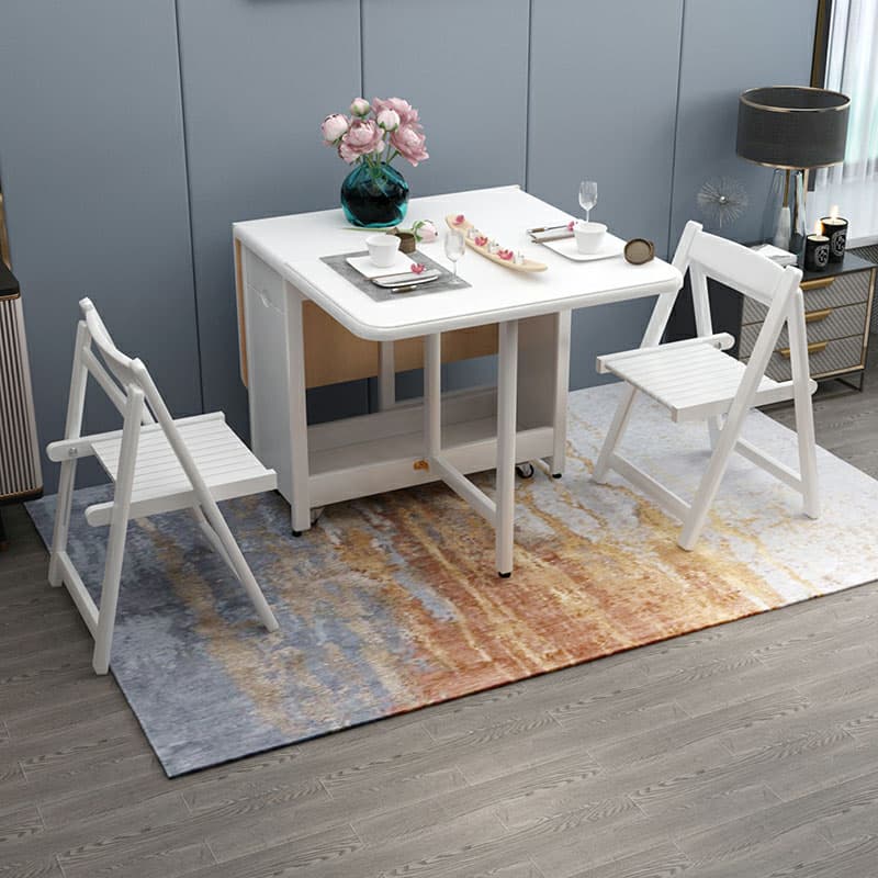 Trendy Collapsible Solid Wood Dining Set Non-adjustable Standard Height thumbnail 7
