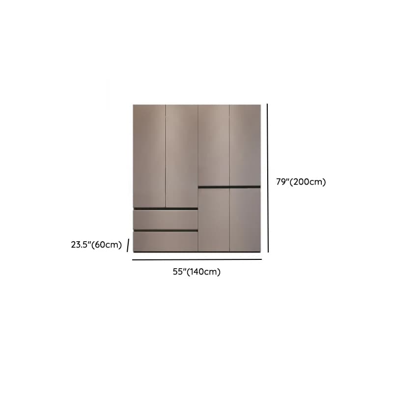 Sand Minimalist Laminate Cabinet Armoire with Soft Close Drawer, Soft Close Door, Interior Shelves, and Clothing Rod thumbnail 8