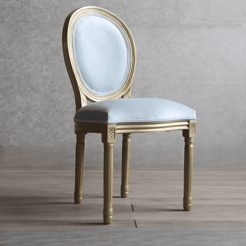 Golden Legged King Louis Back Armless Chair for Dining Room, Outlined Frame with Foot Pads, Steady and Stable thumbnail 11