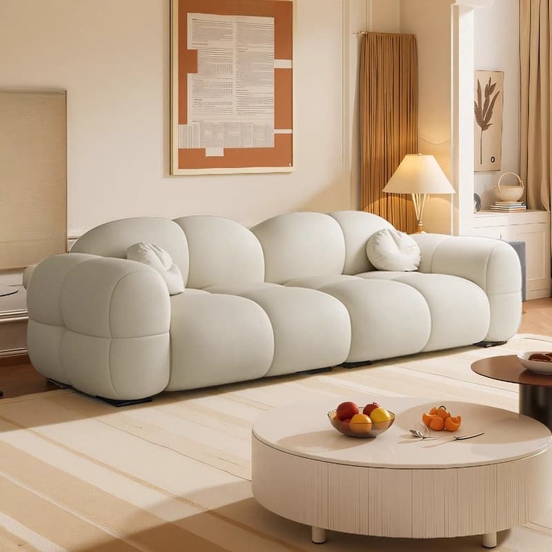 Trendy Solid Color Stain Resistant Loveseat in Black/Dark Gray/Taupe for 2 People with 2 Pillows thumbnail 10