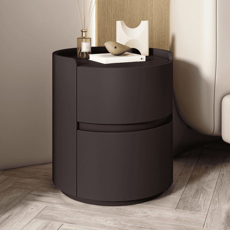 Modern Simple Style Vinyl Leather Nightstand With Drawer Storage, 2 Drawers thumbnail 20