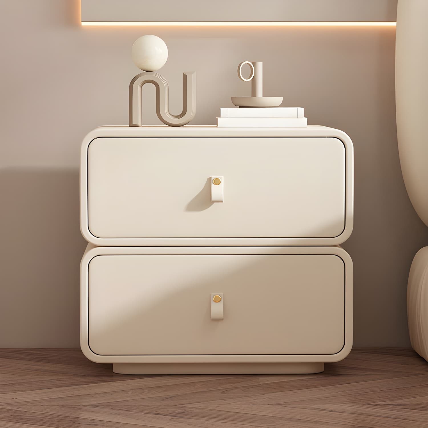 Modernism Bedside Desk Shape in Rectangular with Two-drawer for Bedroom thumbnail 11