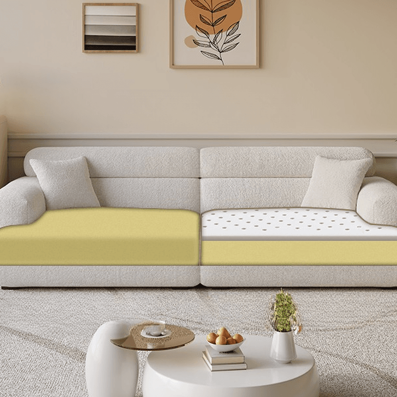 Modish Solid Color Stain Resistant Standard Sofa in Black/Light Gray/Coffee with 2 Pillows, Available in 4-seater/5 Person/3-seater thumbnail 13
