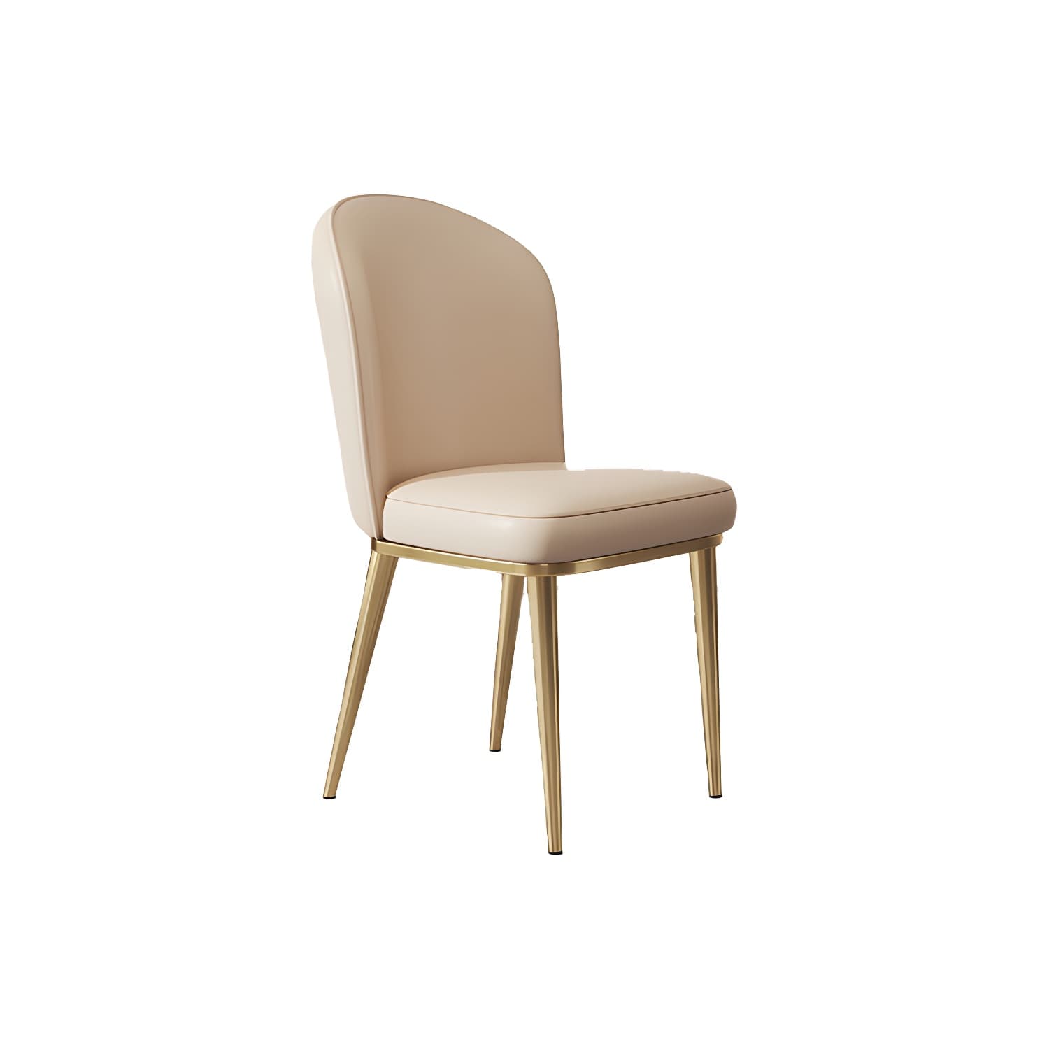 Glam Style Side Chair Leather Gold Frame Dining Chair for Home thumbnail 7