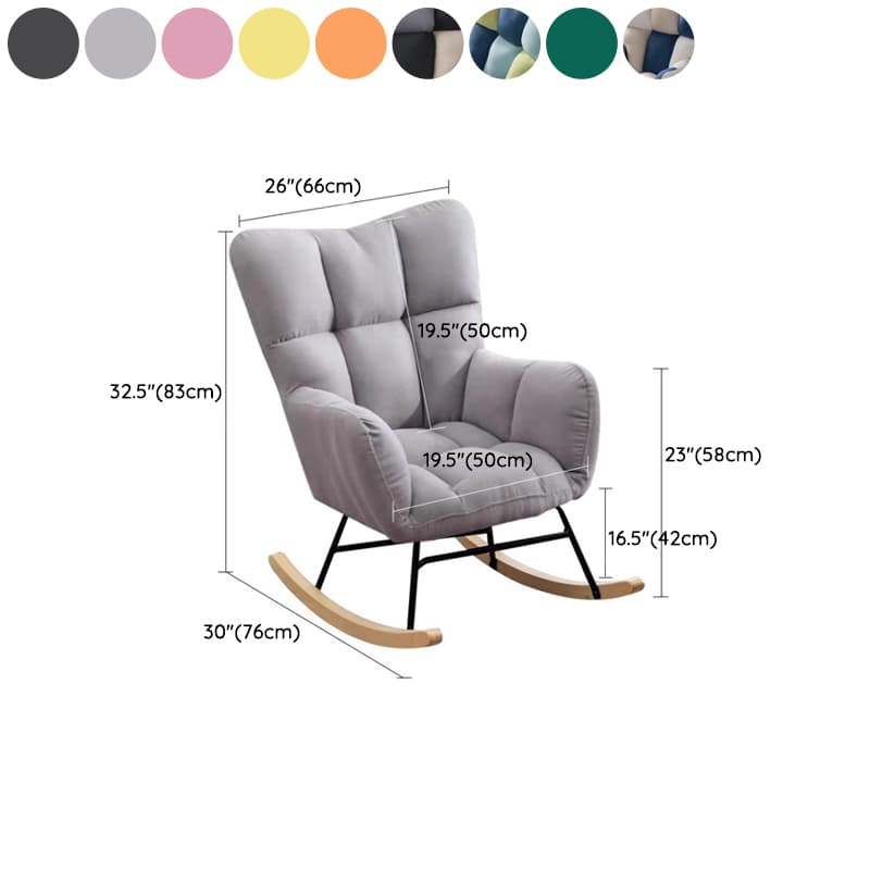 Simplistic Scratch-immune Padded Recessed Arm Ottoman Upholstered 2 Piece Set Bedroom Rocking Chair thumbnail 16